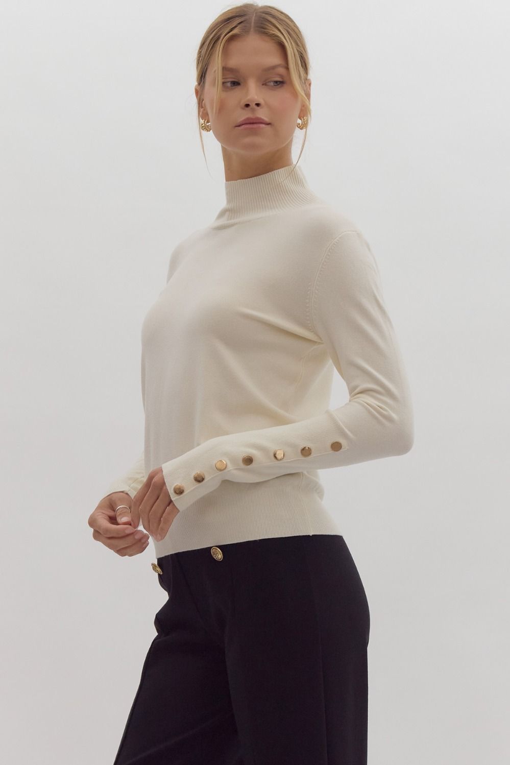 Ecru Knitted Sweater