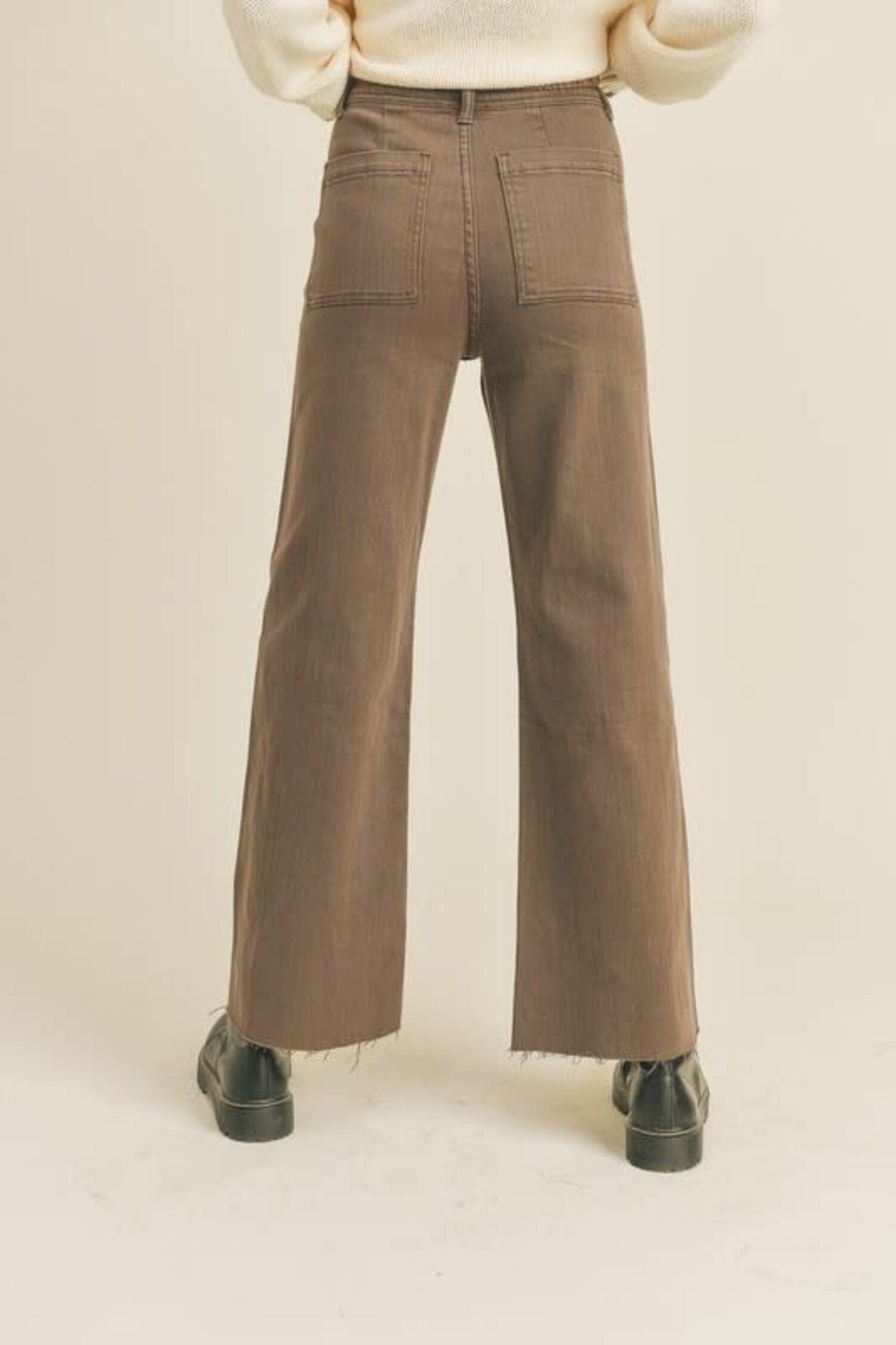 Brown Wide Legged Pants- Miou Muse