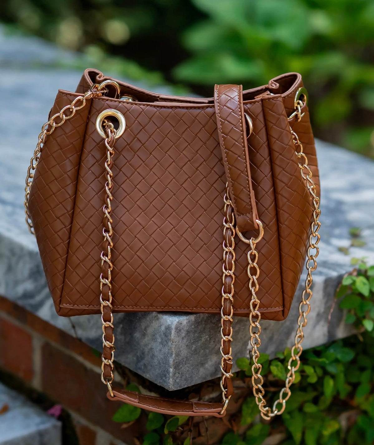 Lainey Mini Tote Woven Saddle Purse ~Caroline Hill