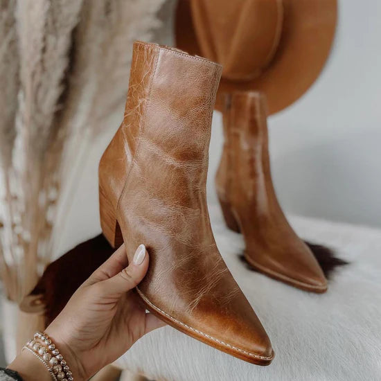 Caty Vintage Tan Leather Boots~Matisse