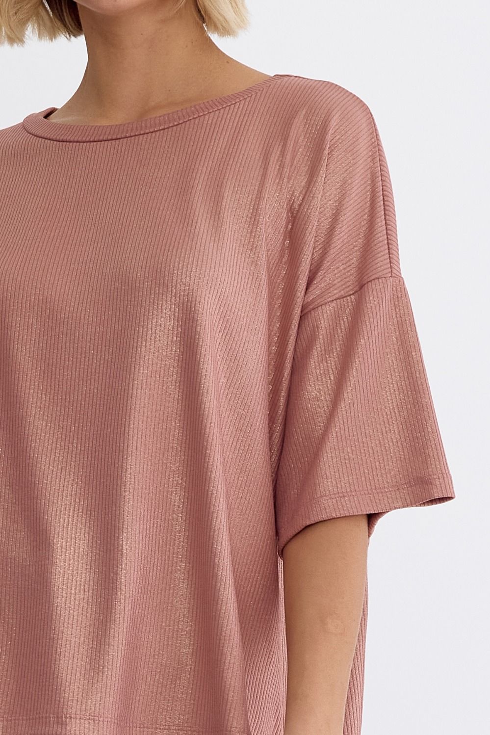 Metallic Rose Top