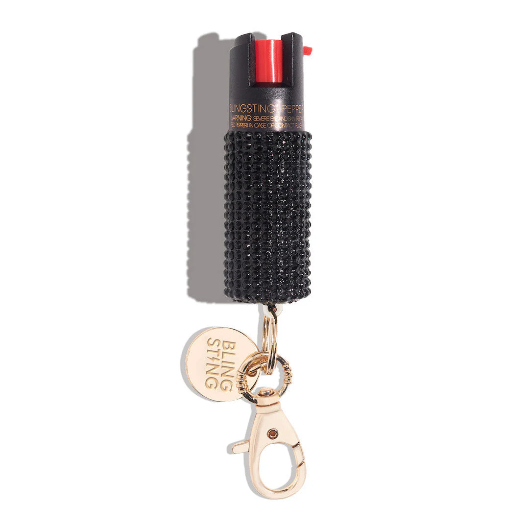 Black Bling Pepper Spray Keychain