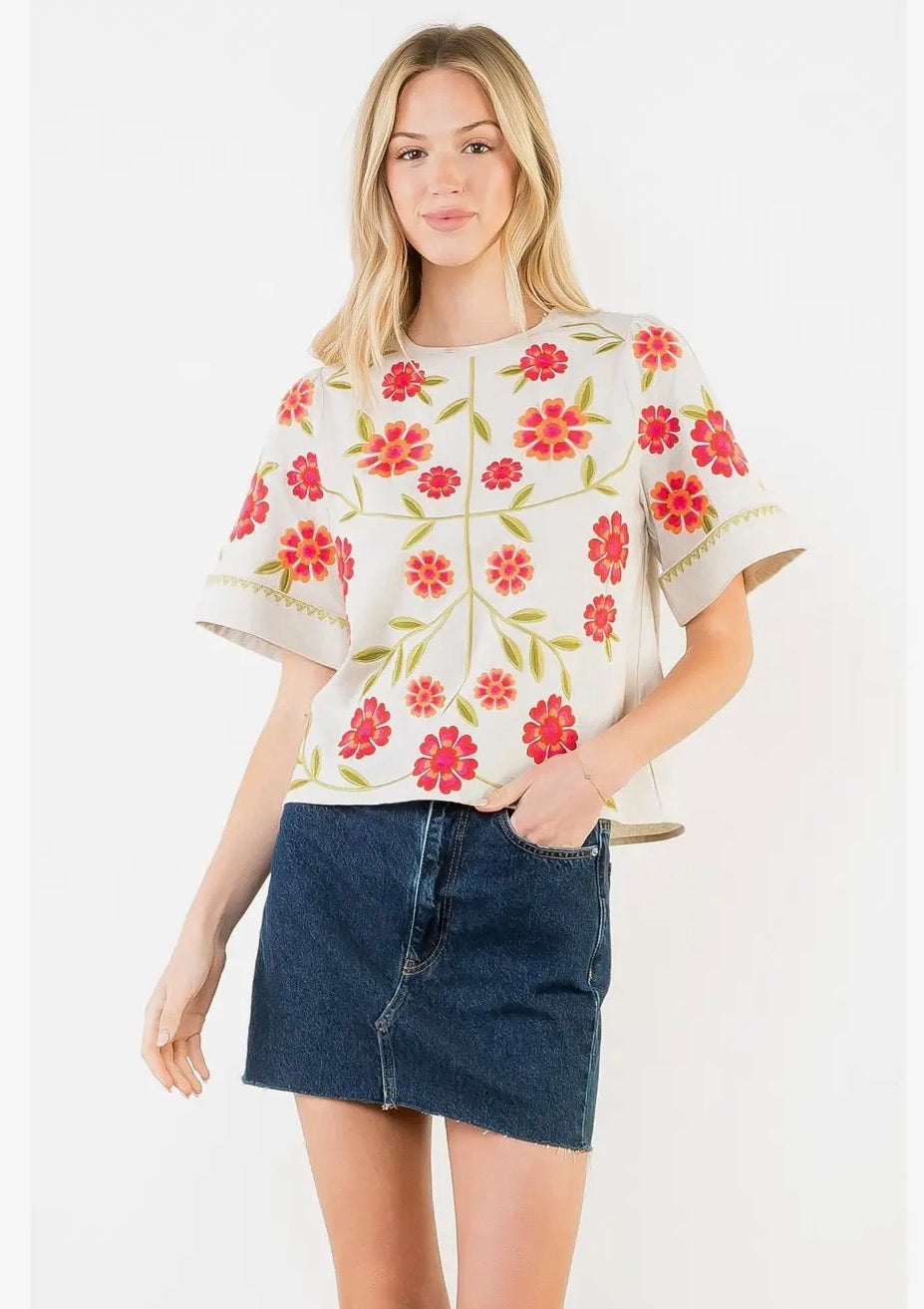Floral Embroidery Day Dream Blouse~ THML