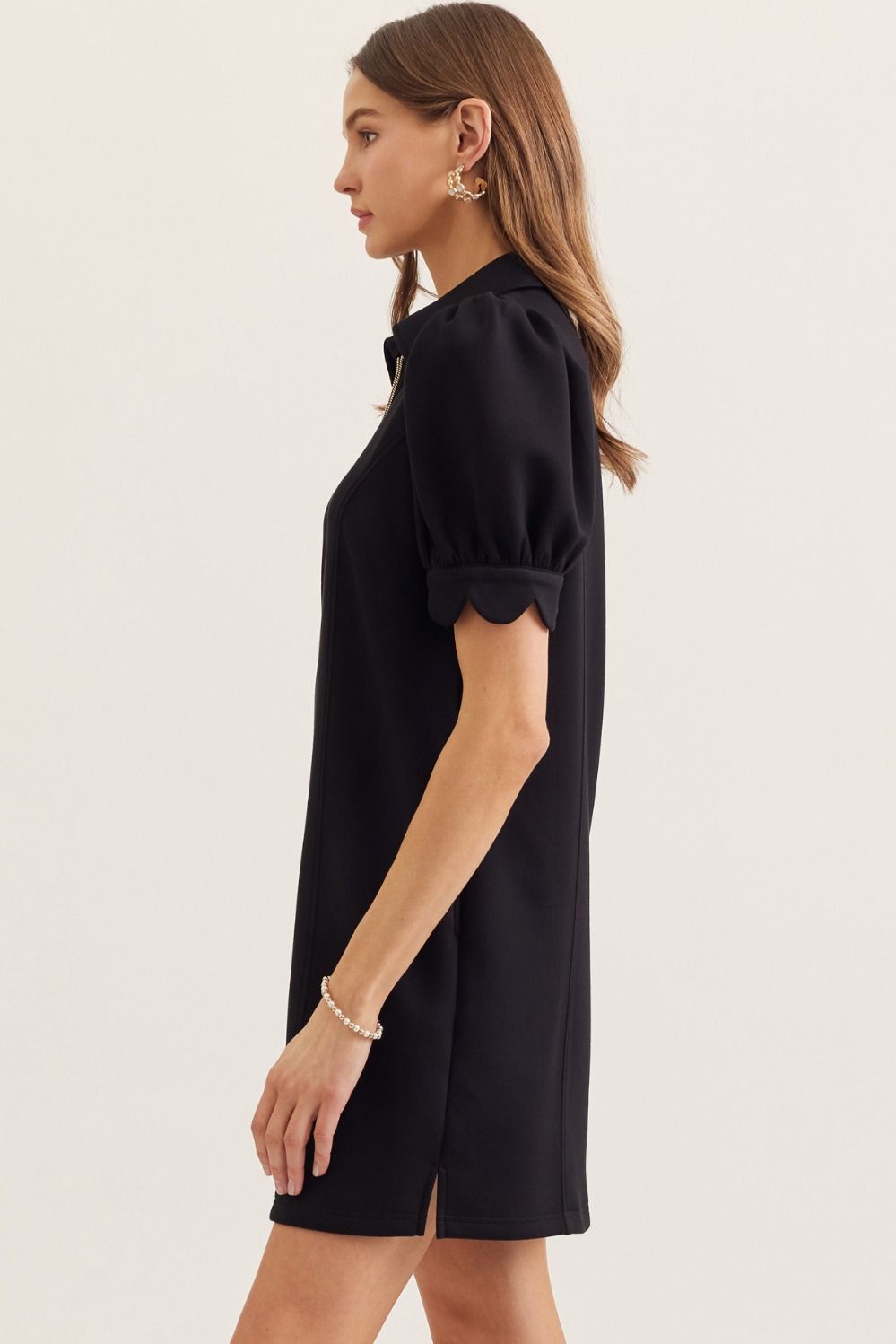 Julia Black Scalloped Tennis Dress