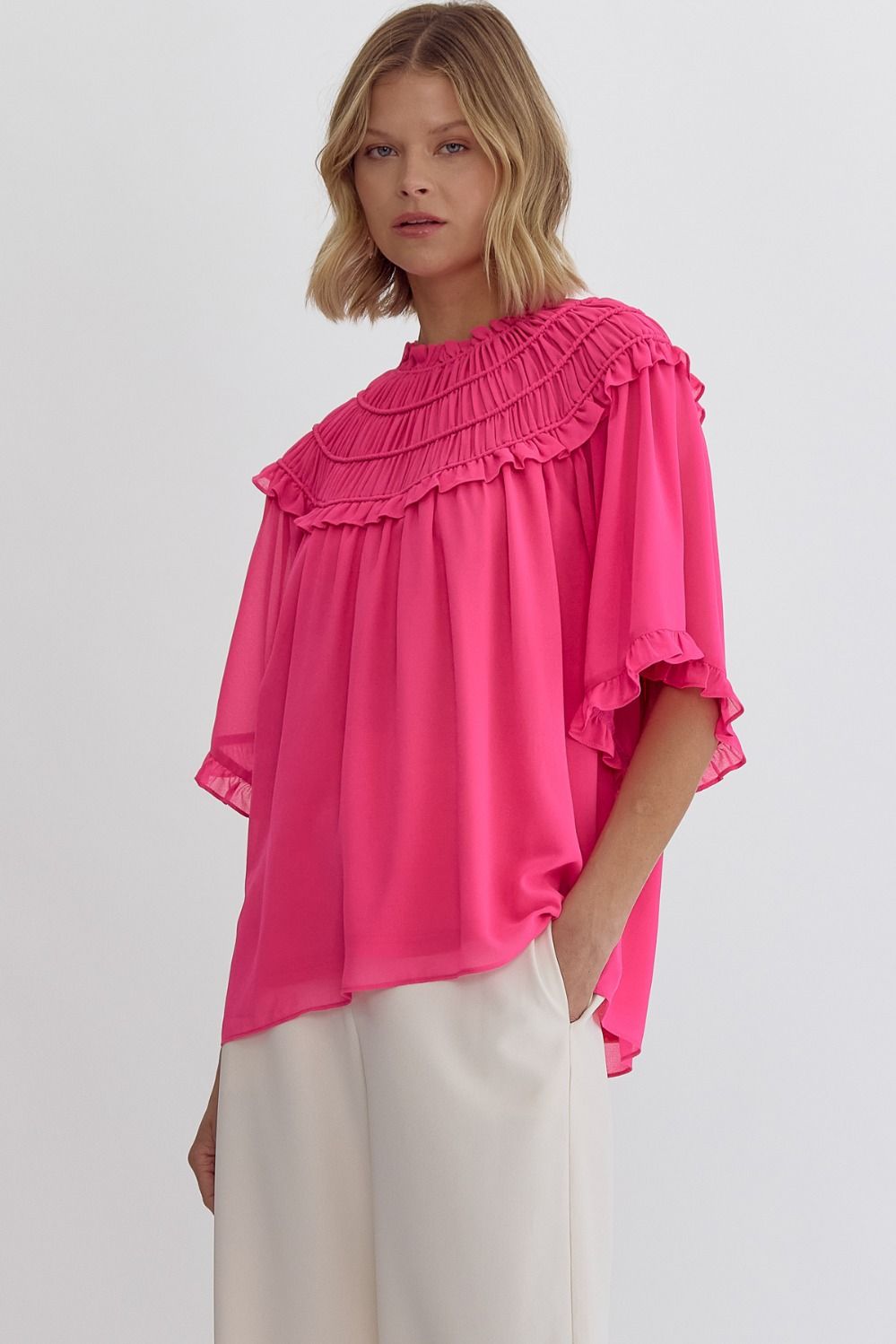 Flirty Girl Fuchsia Top