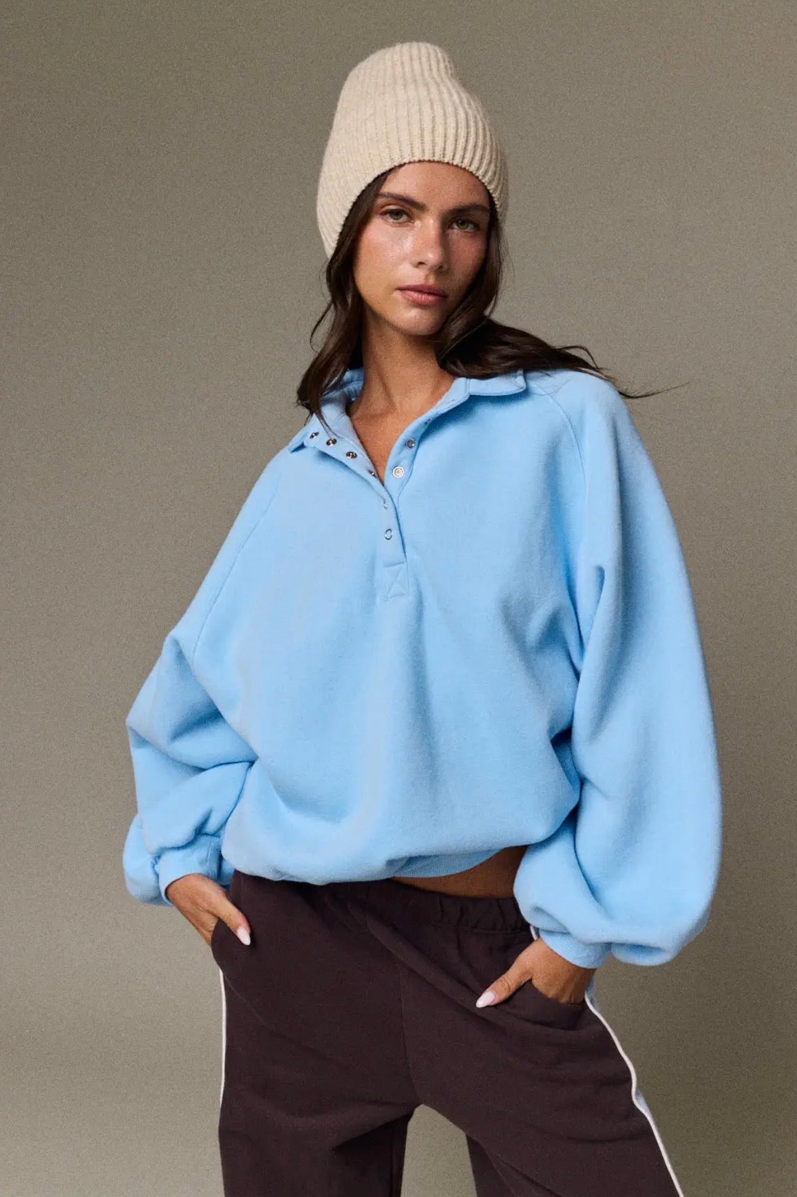 Light Blue Piper Pullover