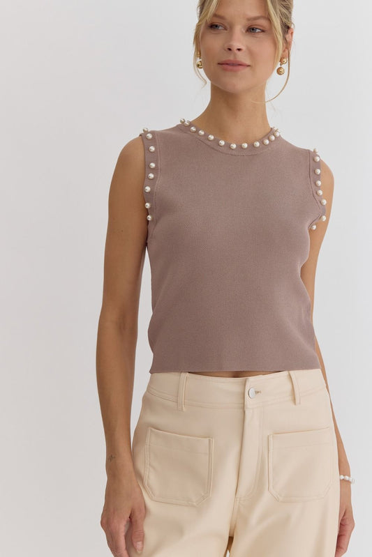 Pearl Me Up Crop Knit Top