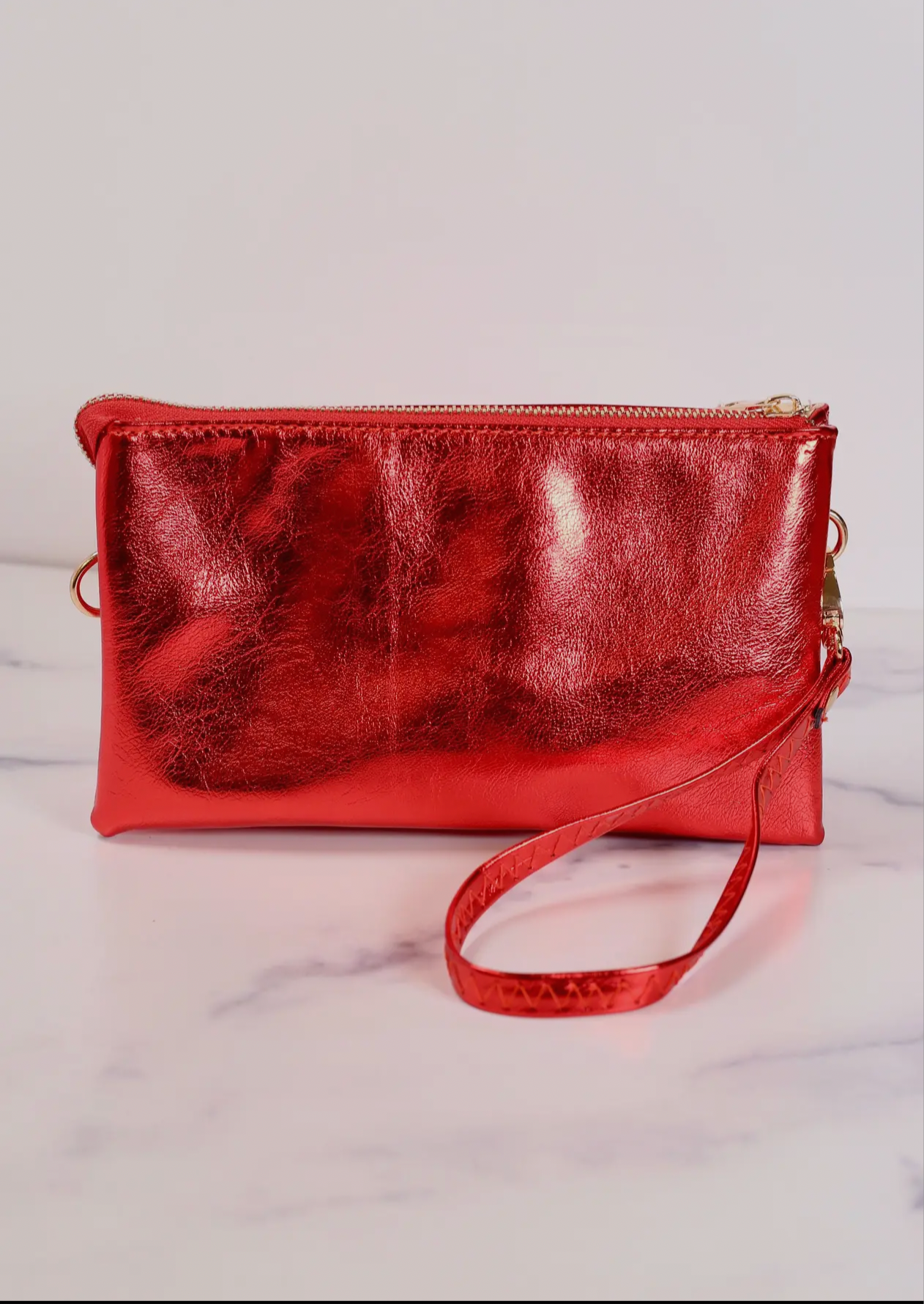 Liz Custom Metallic Red Crossbody Bag