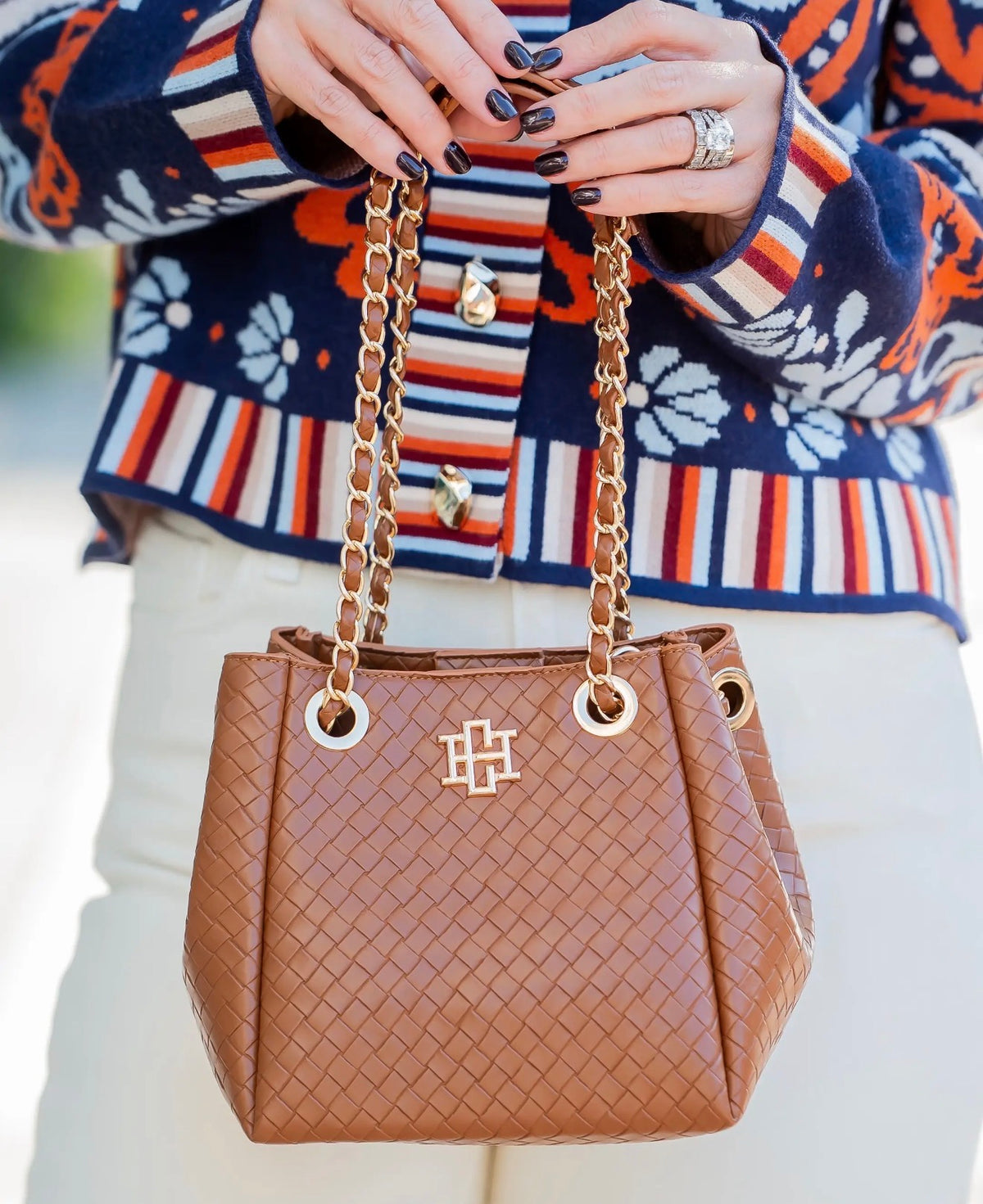 Lainey Mini Tote Woven Saddle Purse ~Caroline Hill