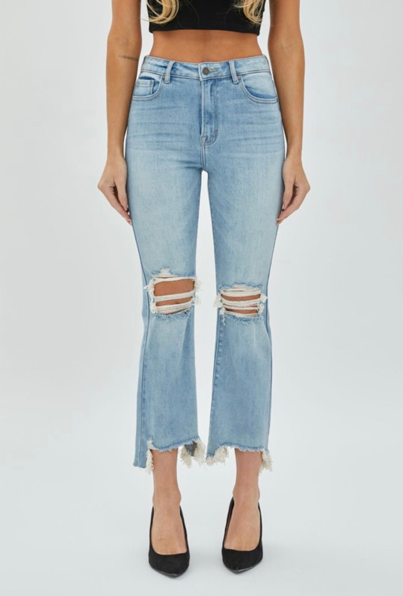 Hidden Happi High Waist Basic Cropped Flare Jeans