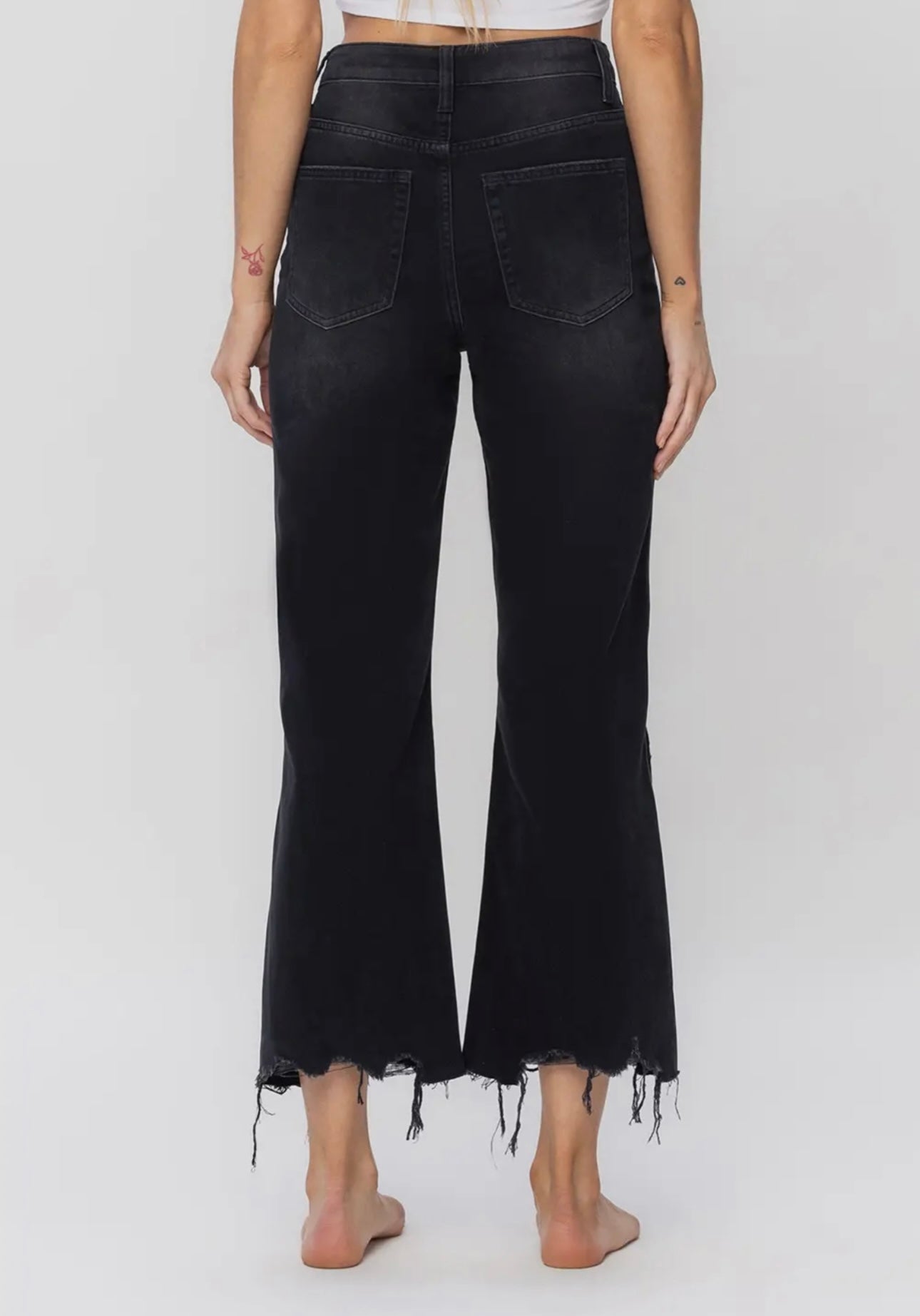 Vervet Flying Monkey Vintage Crop Straight Jeans- Black