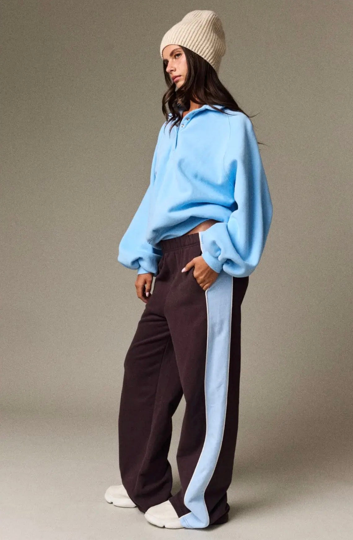 Light Blue Piper Pullover
