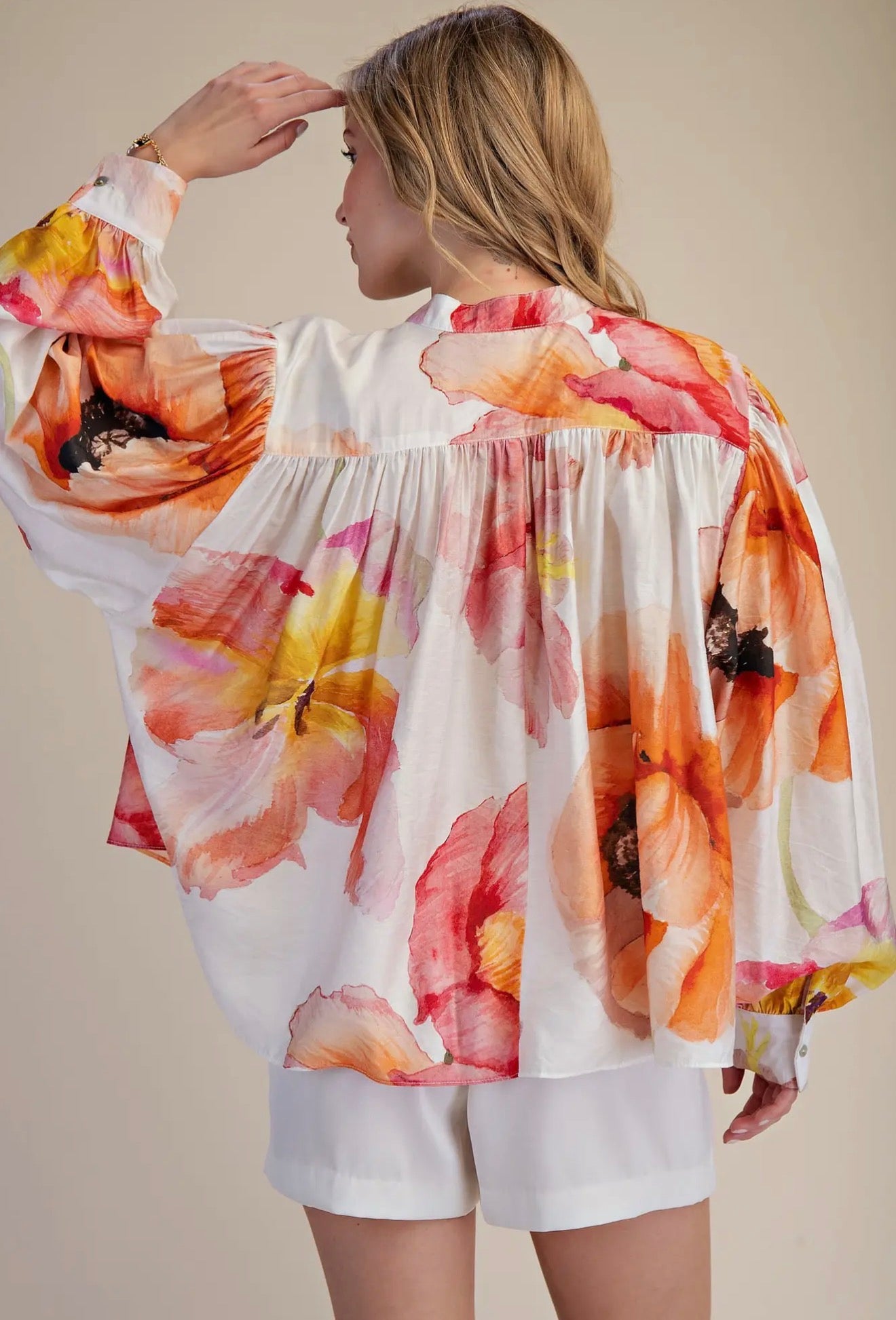Voluminous Floral Blouse