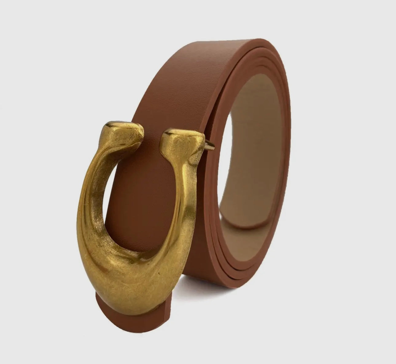 Fashion Retro U Buckle Camel