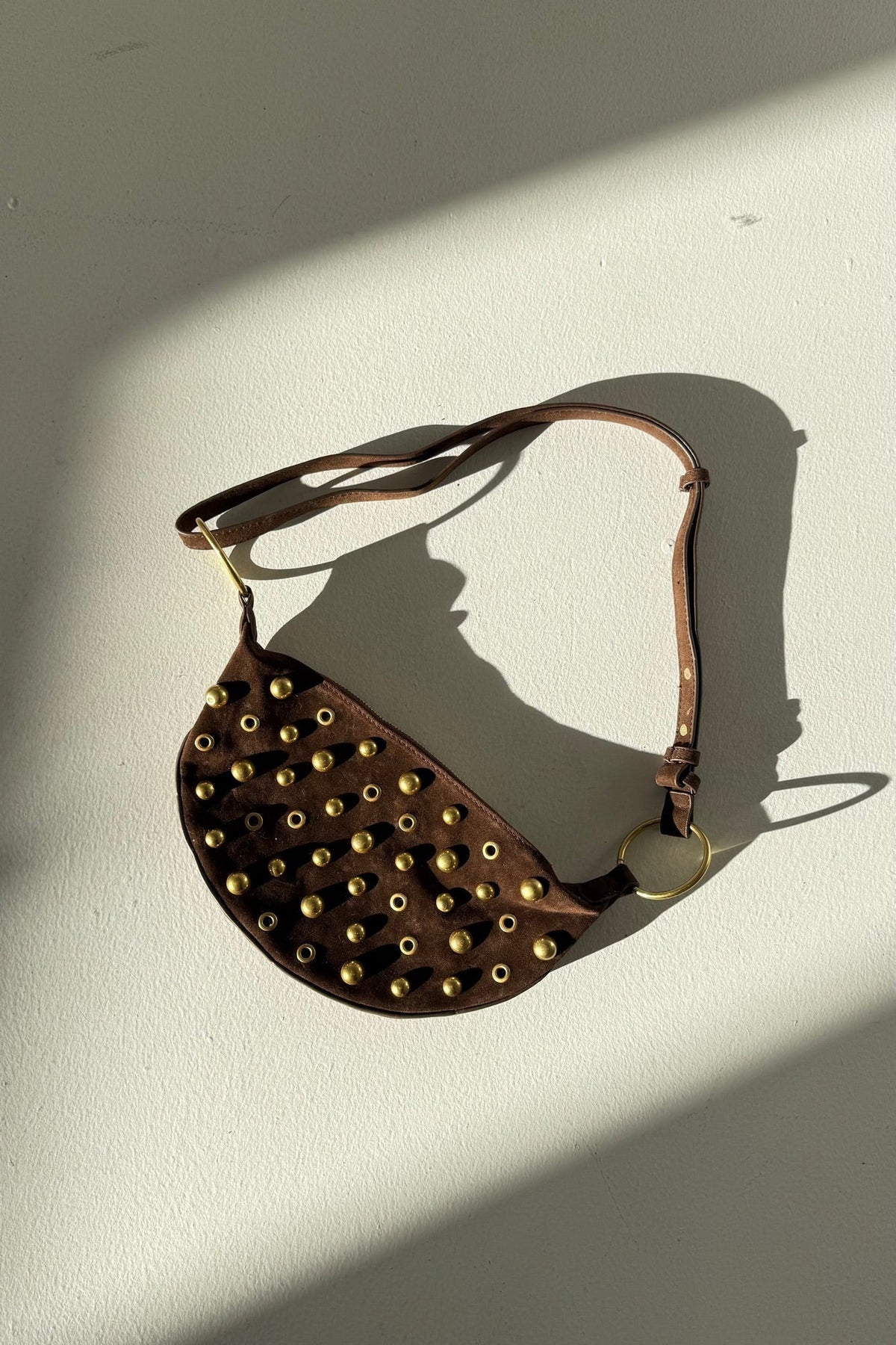 Studded Polka Dot Shoulder Purse