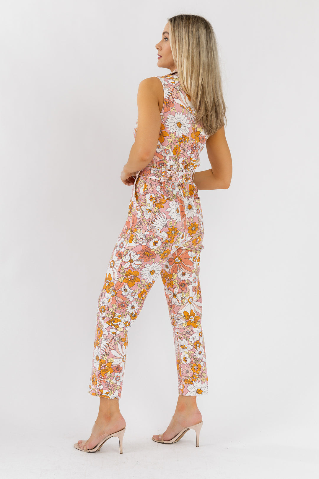 Groovy Floral Denim Jumpsuit