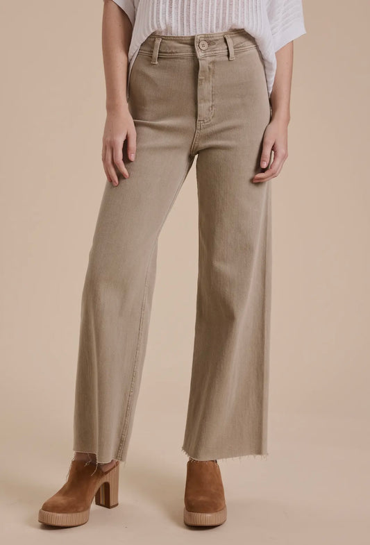 Miou Muse Straight Wide Leg Denim-Stone