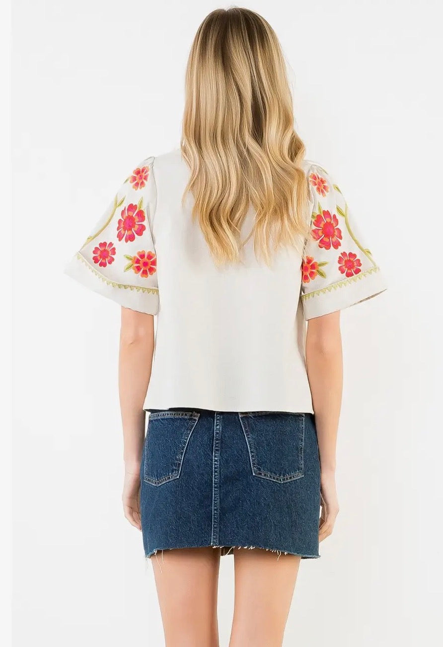 Floral Embroidery Day Dream Blouse~ THML