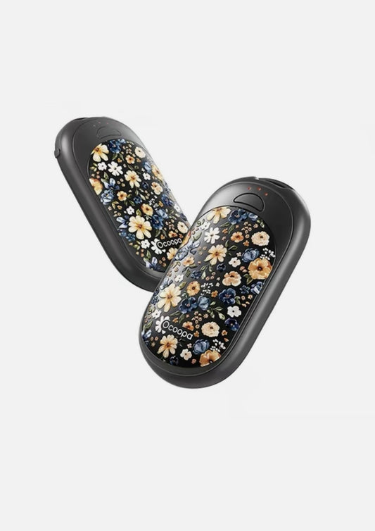 Portable Hand Warmer-Black Floral
