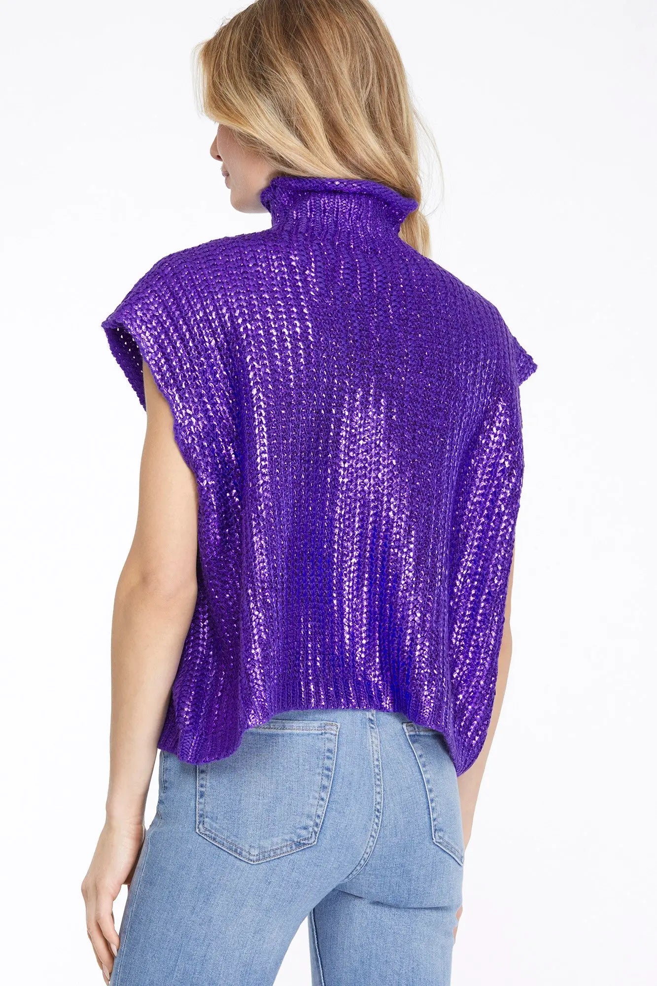 Purple Metallic Sweater