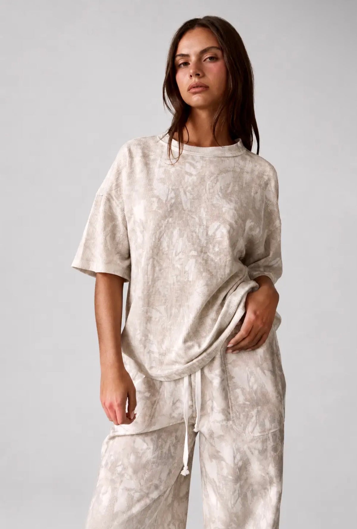 Nature Camo Ribbed Loose Fit Tee
