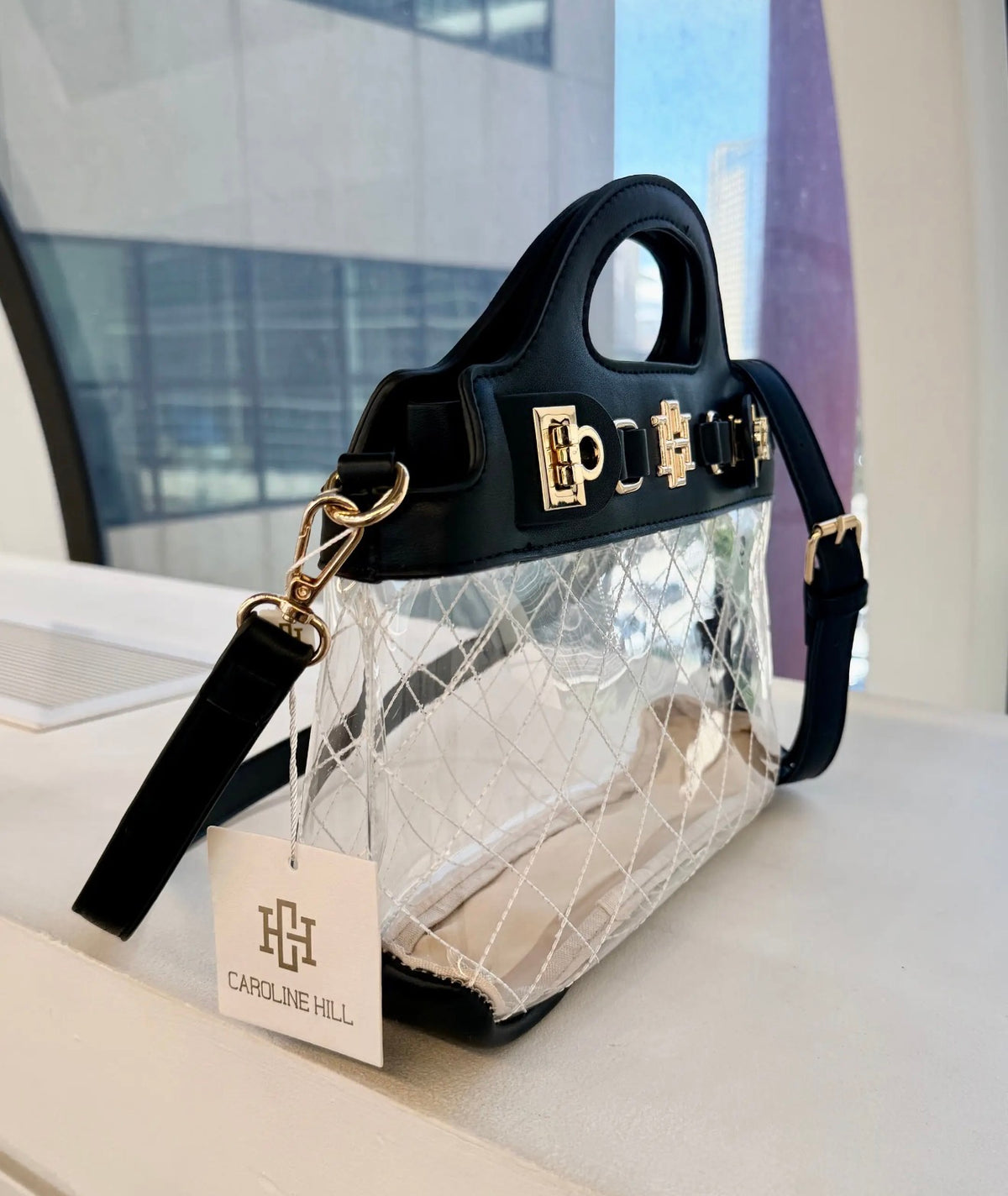 Ivy Clear Stadium Purse~Black