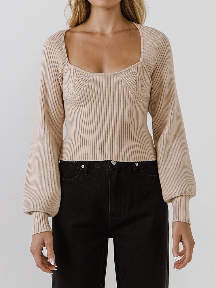 Beige Knitted Top- Endless Rose