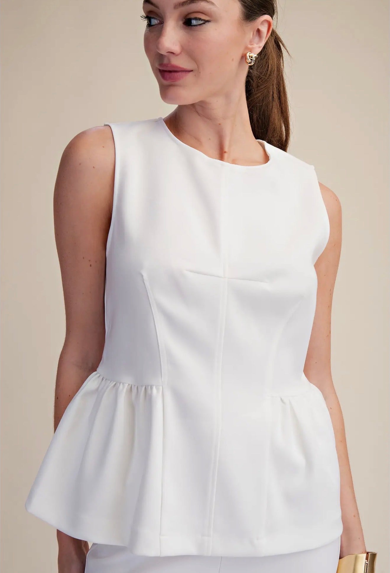 Strictly Business White Flare Pants Set