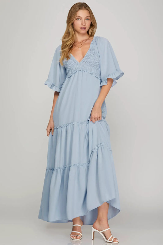 Blissfully Blue Maxi Dress