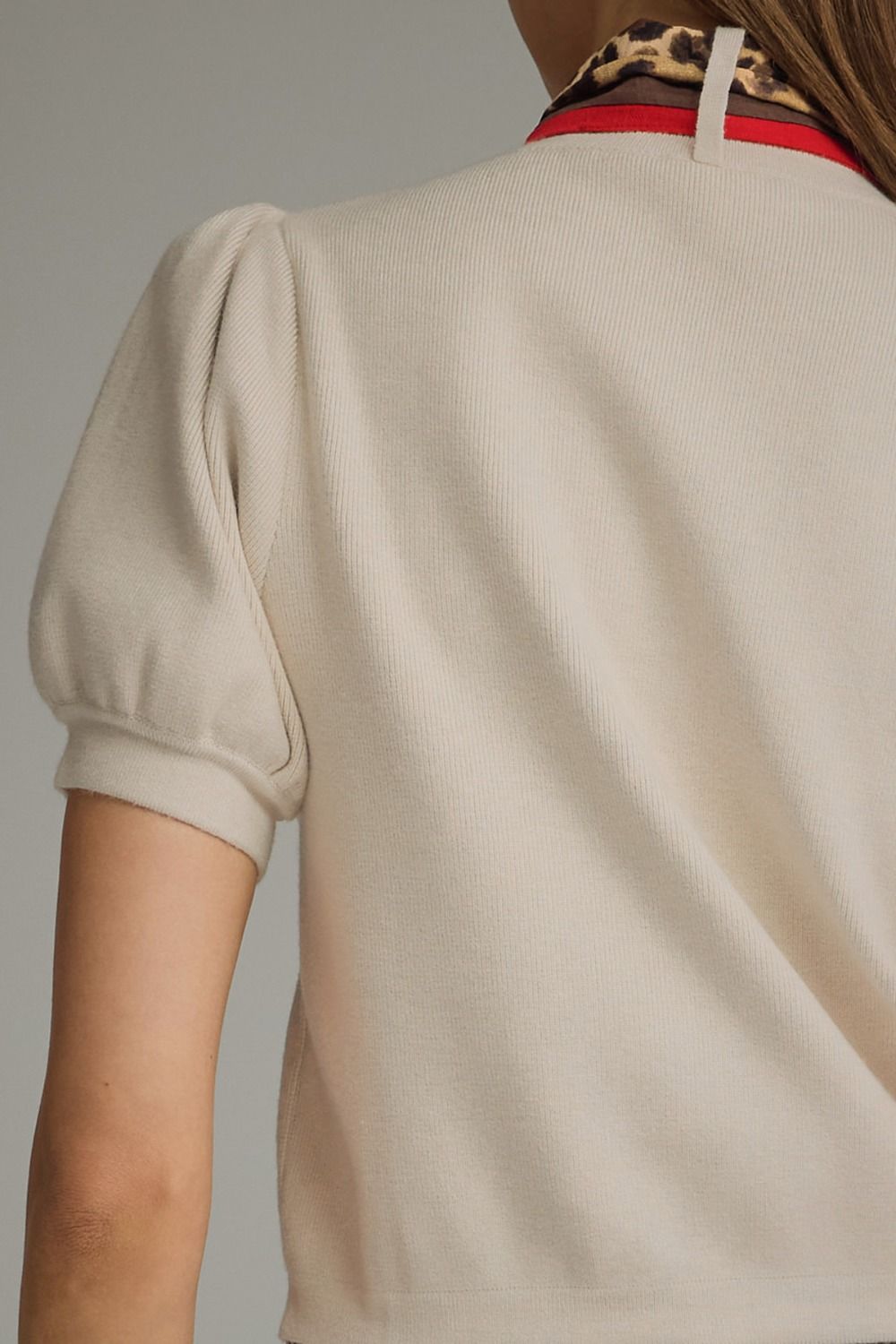 Told You So Ecru Puff Sleeve Sweater (Scarf Included)