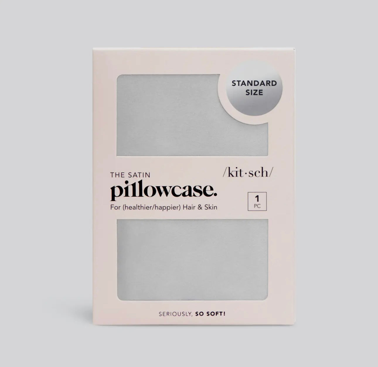 Kit*sch Standard Silver Satin Pillowcase