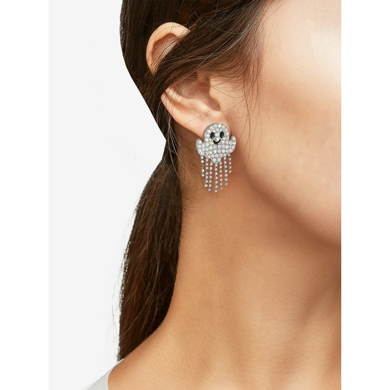 Rhinestone Ghost Earrings