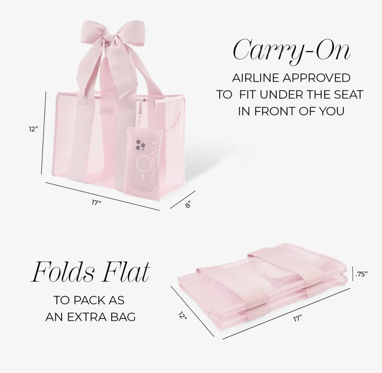 Ballet Pink Bow Jelly Tote Bag Case~Mate