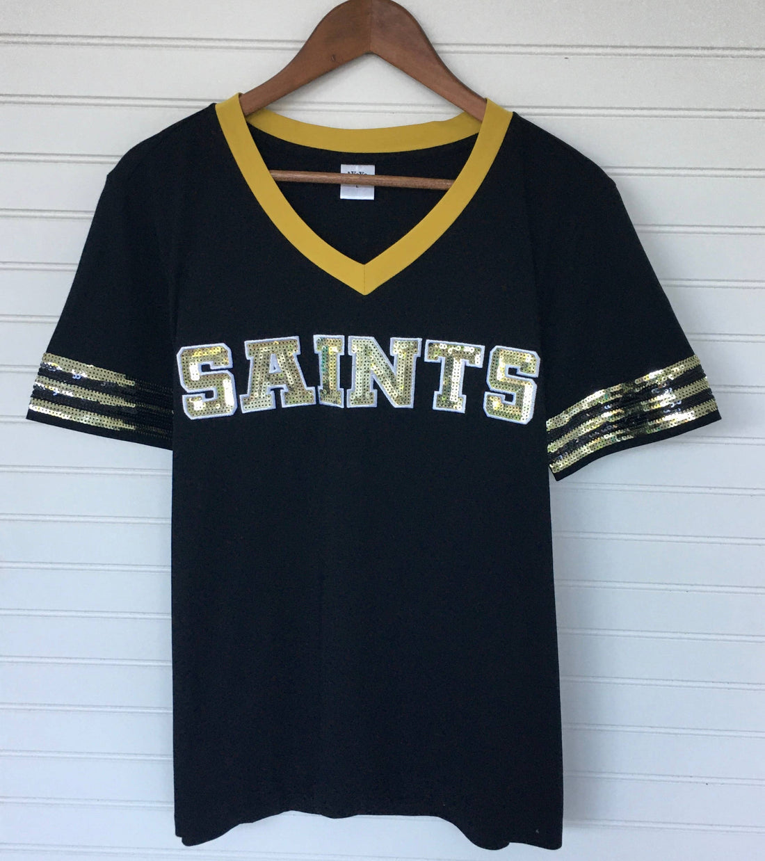 Saints Sequin Top-Black