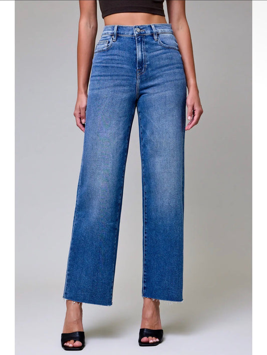 Hidden Logan Medium Dark Clean Stretch Dad Jeans