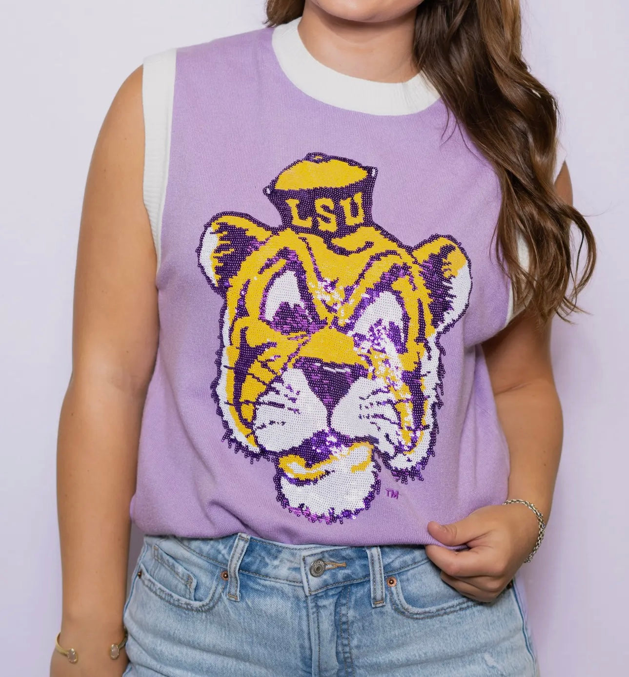 LSU Vintage Tiger Sequin Sweater🐯