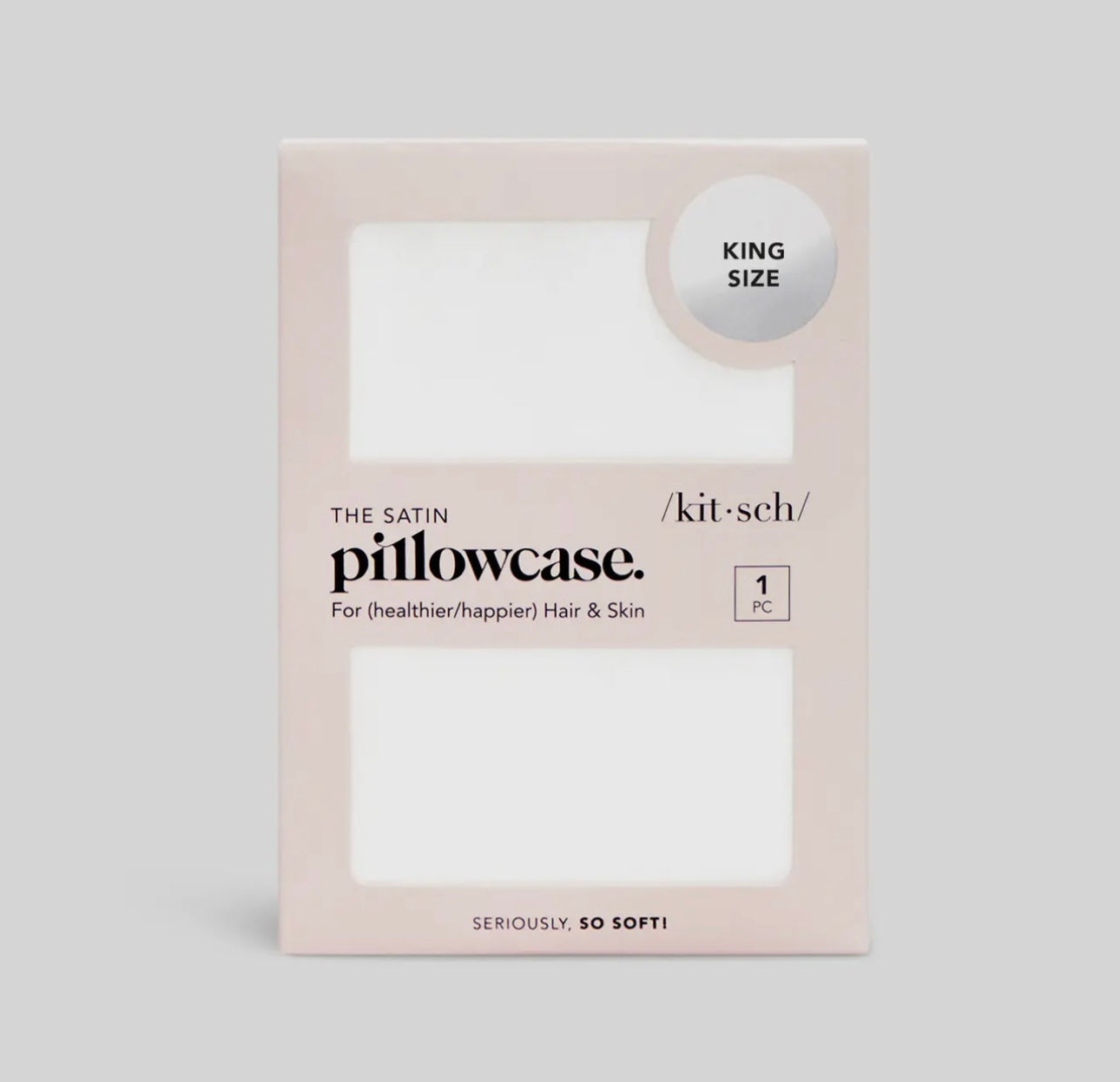 Kit*sch King Silver Satin Pillowcase