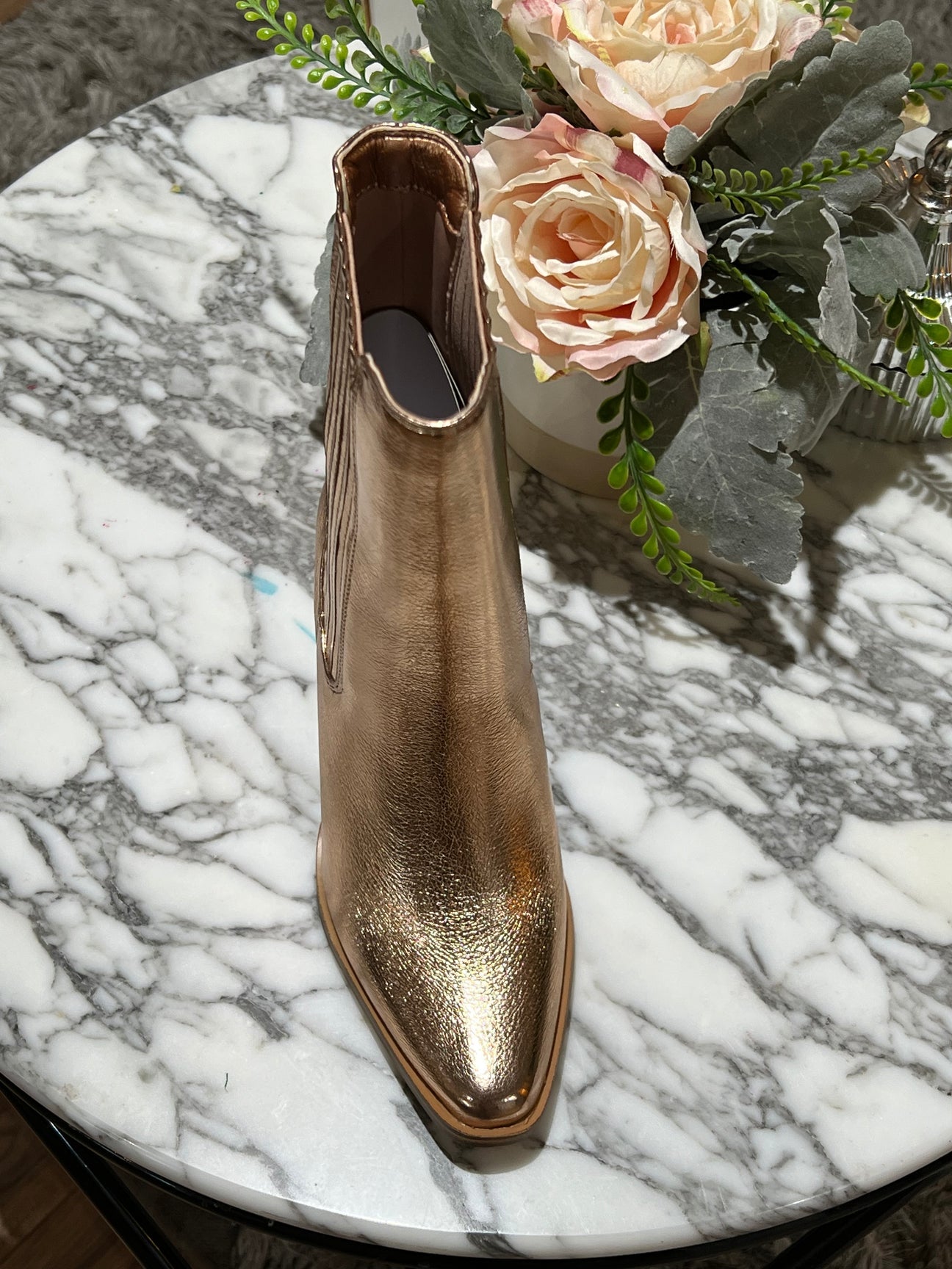 Cali Metallic Copper Booties