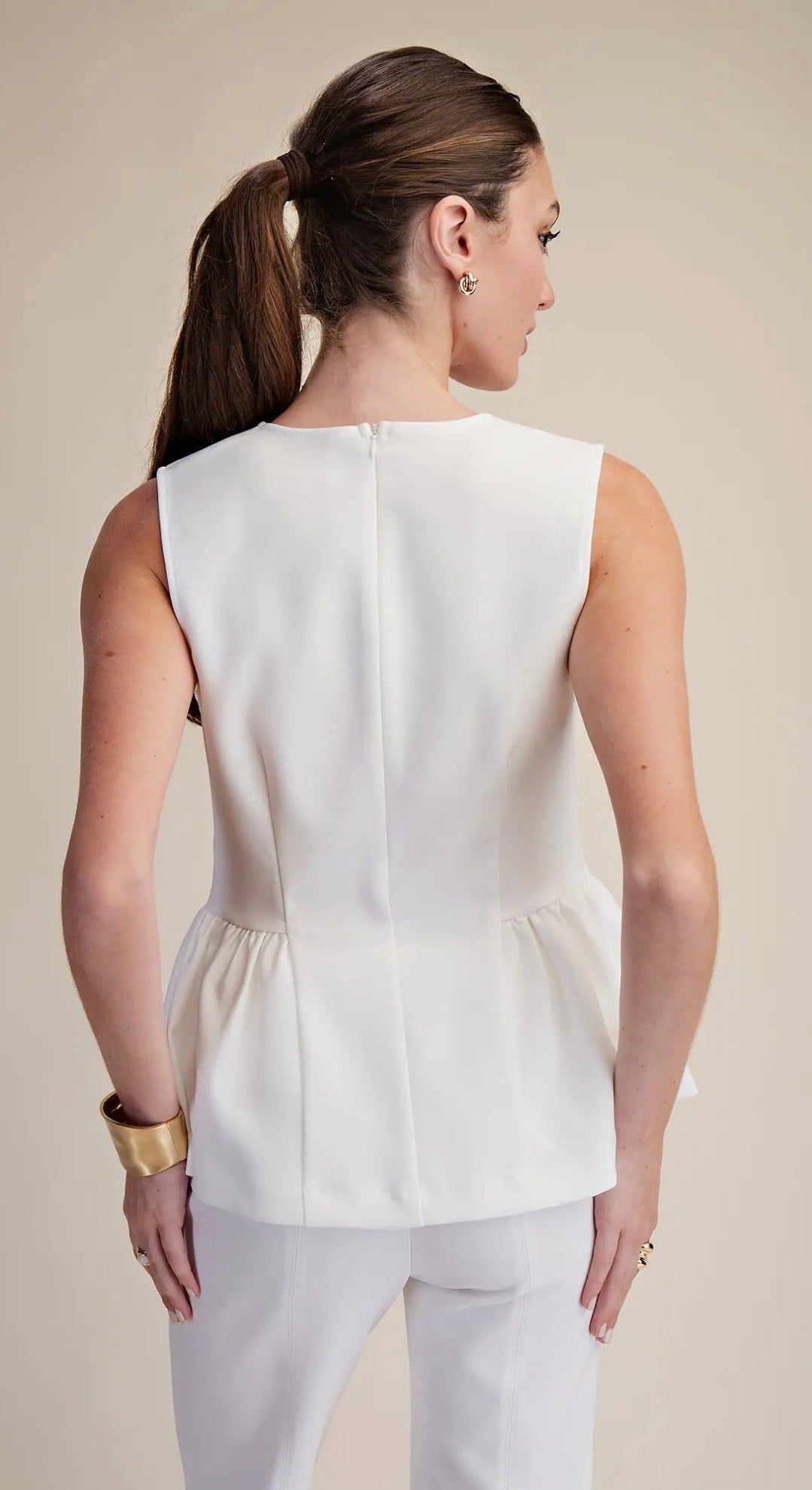 Strictly Business White Flare Pants Set