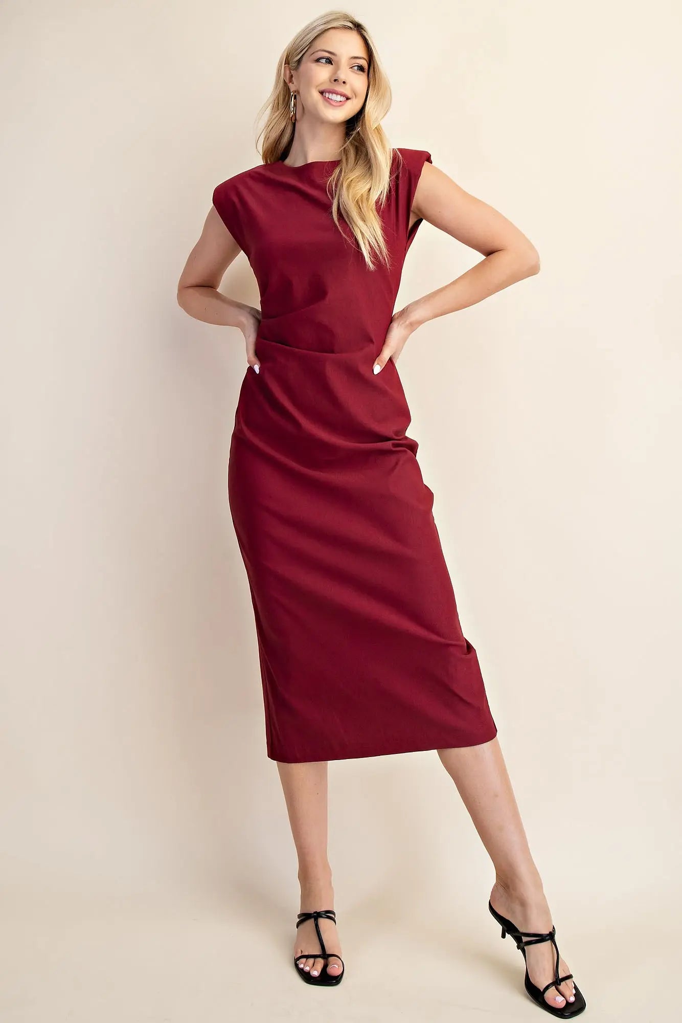 Little Burgundy Midi Dress