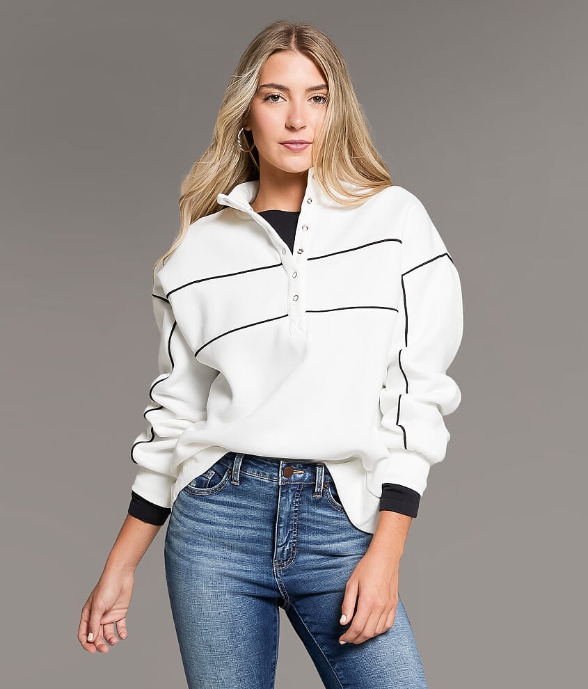 PIPER AYLA CONTRAST PIPING SWEATSHIRT