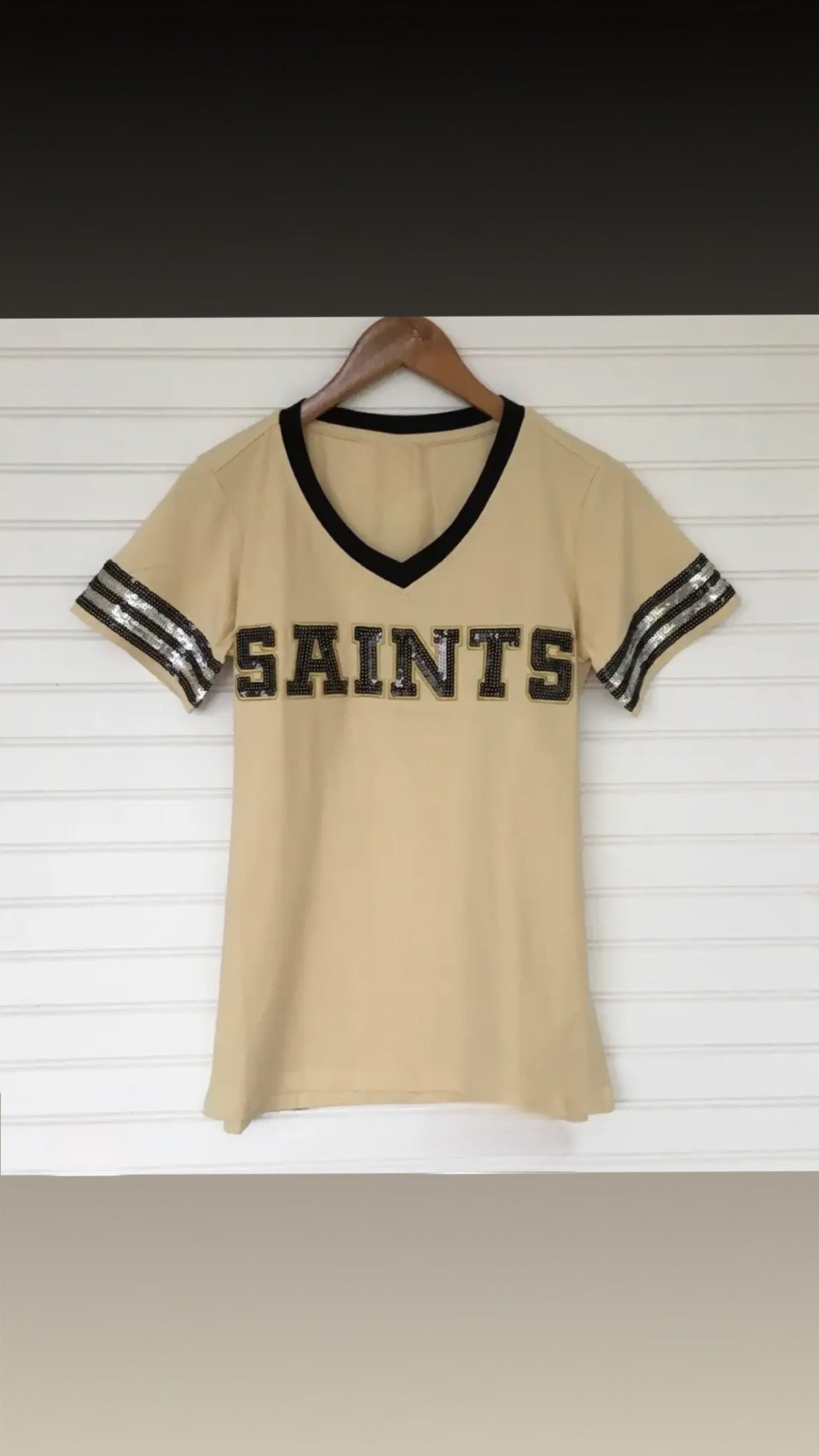 Saints Sequin Top- Sand