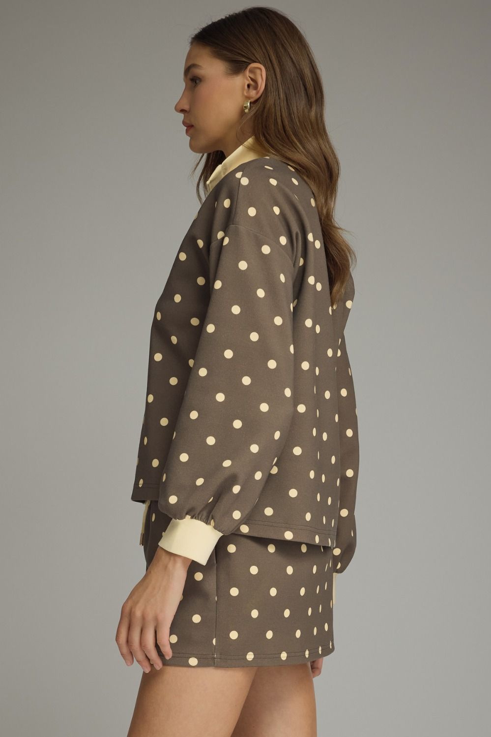 Miss Priss Chocolate Polka Dotted Skort Set