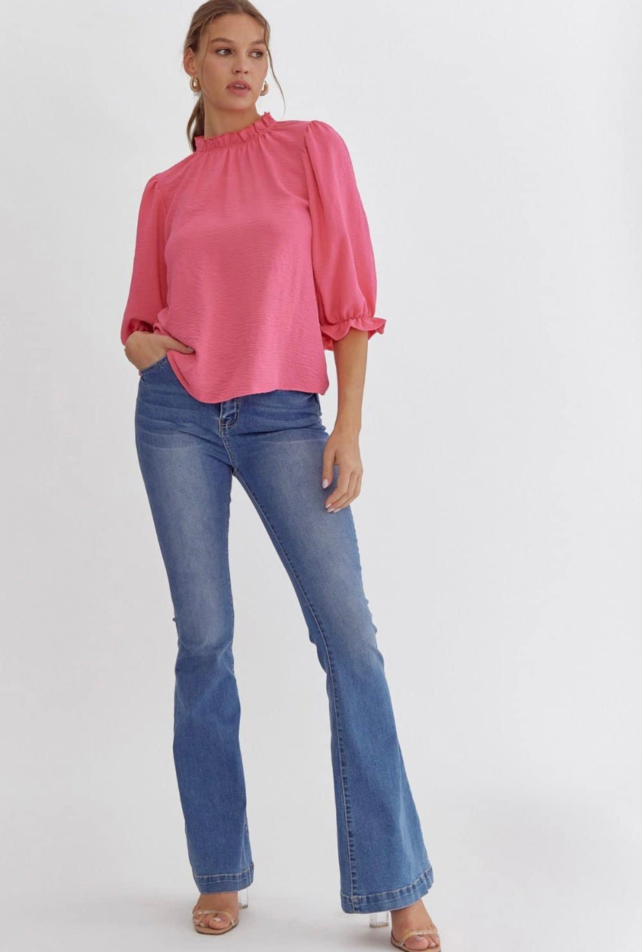 Ruffle Me Up Pink Top