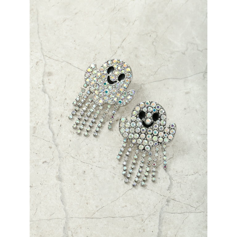 Rhinestone Ghost Earrings