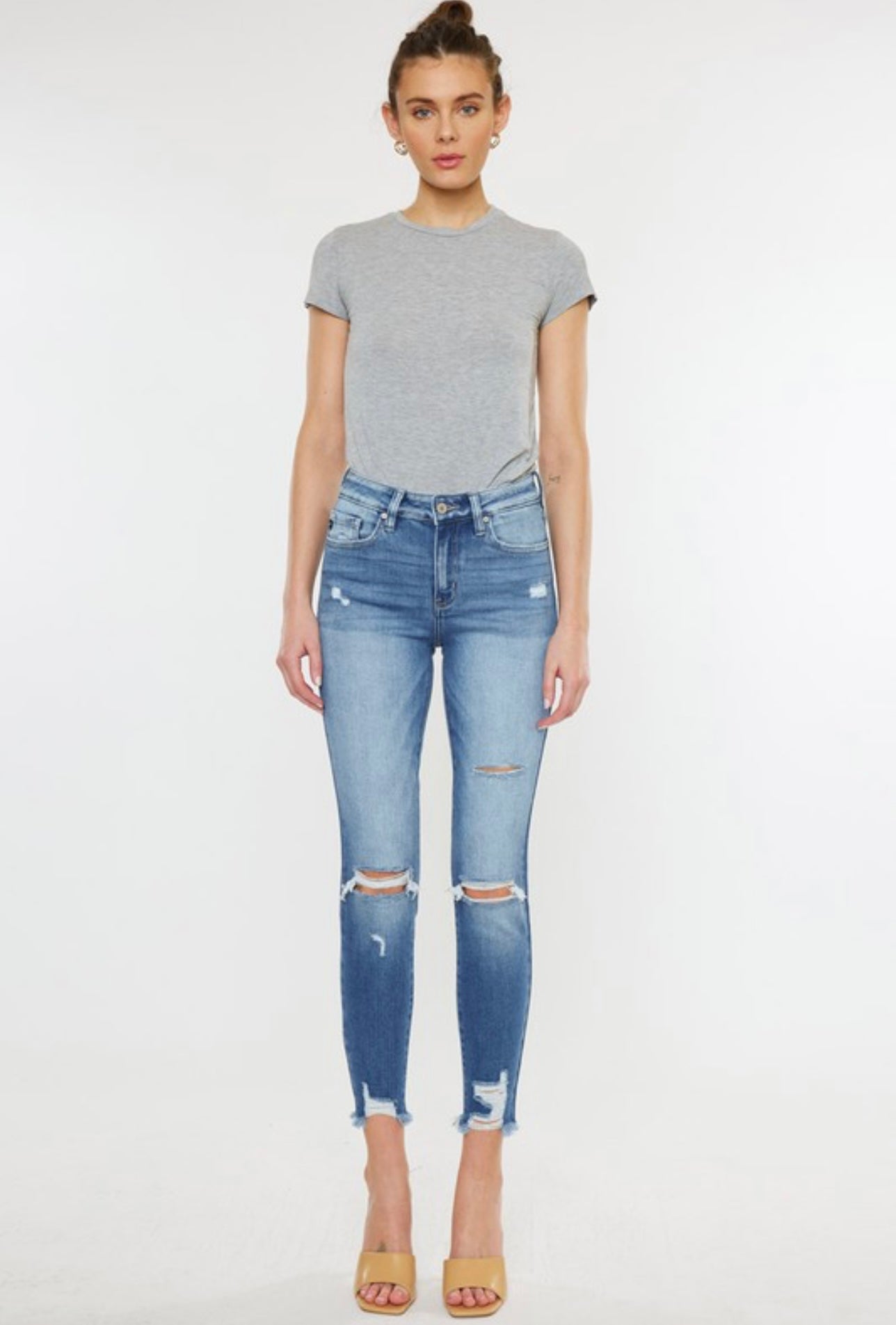 KanCan Mid Rise Ankle Skinny Jeans