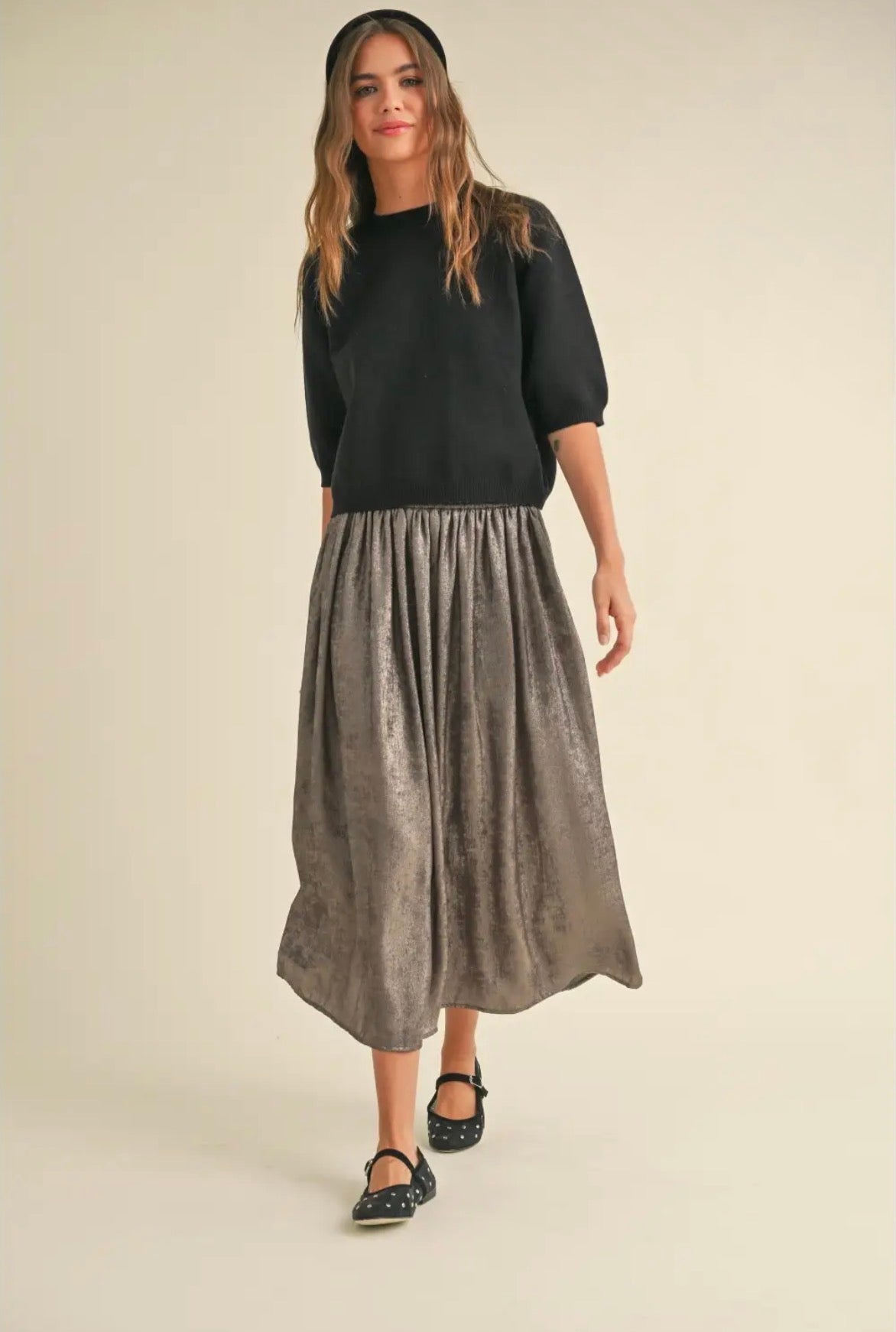 Black Short Sleeve Sweater