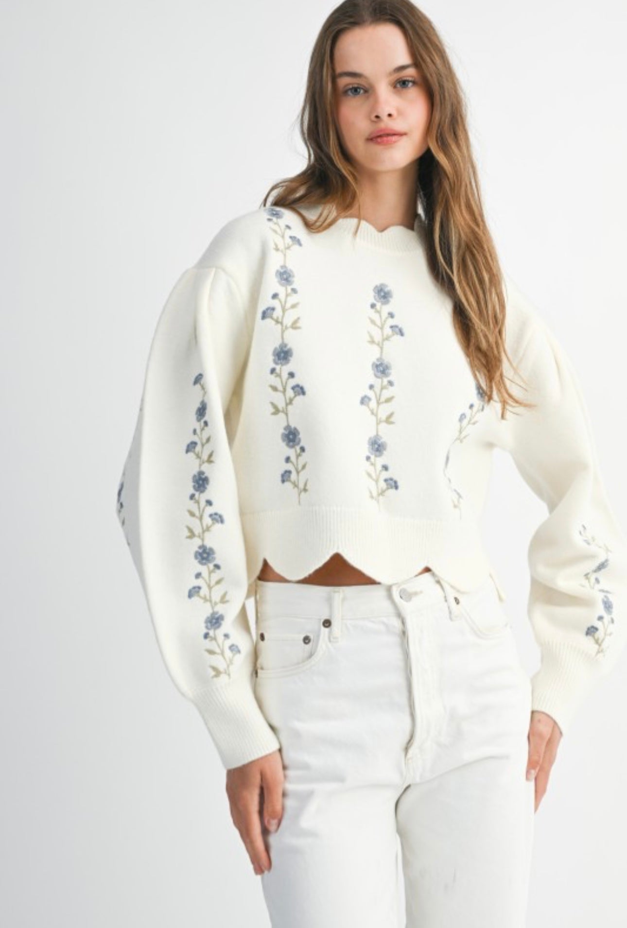Southern Charm Embroidered Knit Sweater