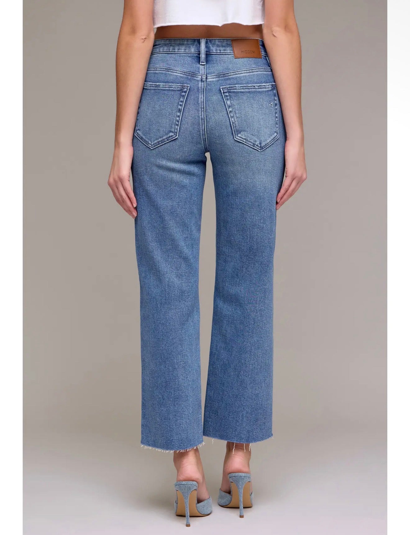 Hidden Tracy Jeans Medium Wash Clean High Rise Straight Jeans