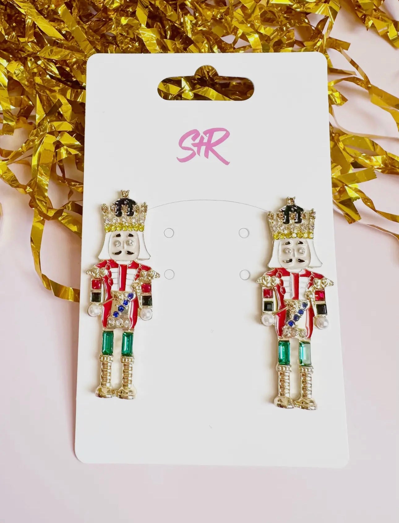 Large Traditional Enamel Nutcracker Studs